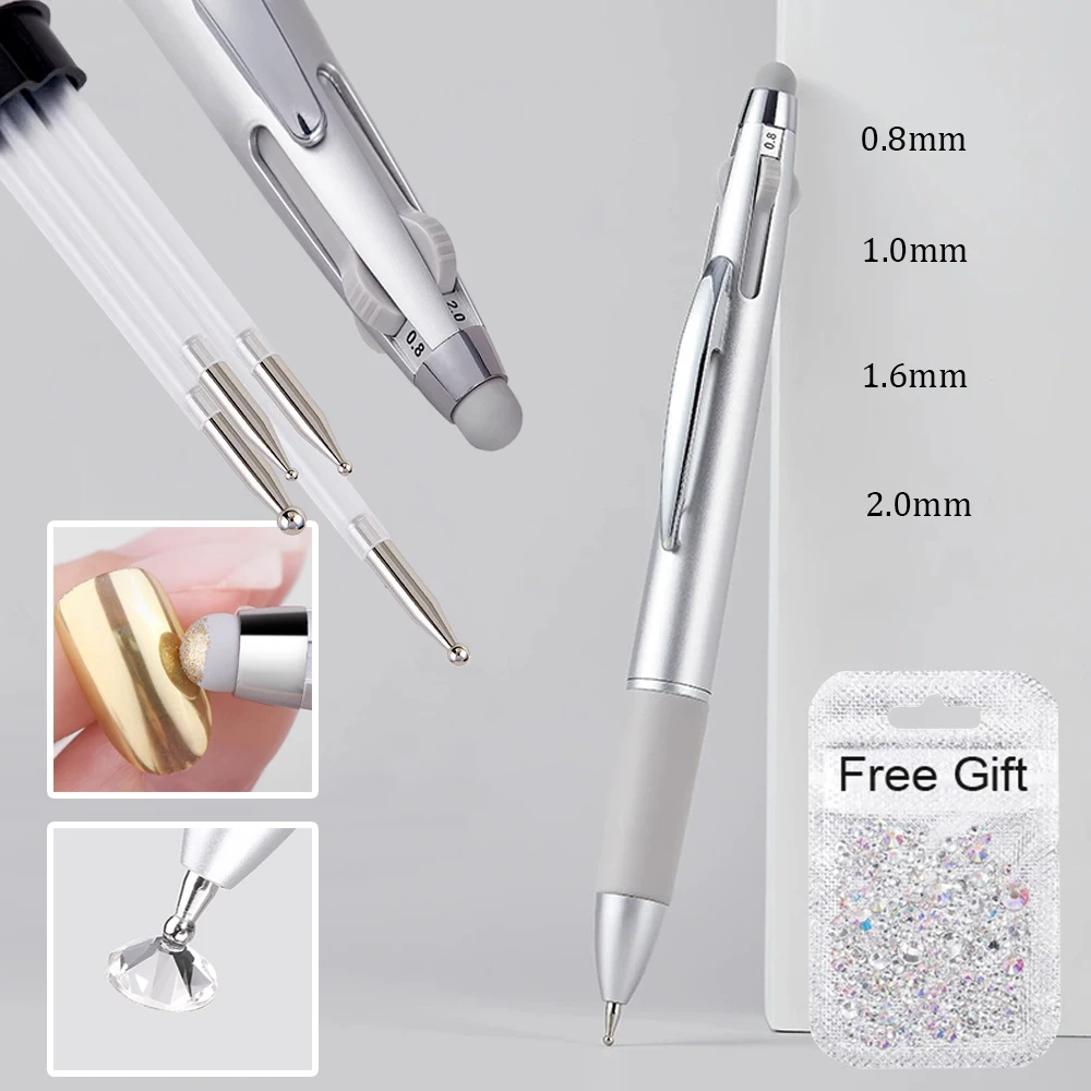 4-head Rotatable Nail Art Dotting Pen Painting/Polka Dots/Point Drill Nail Art Tools Drawing Love Petals Nail Point Diamond Pen