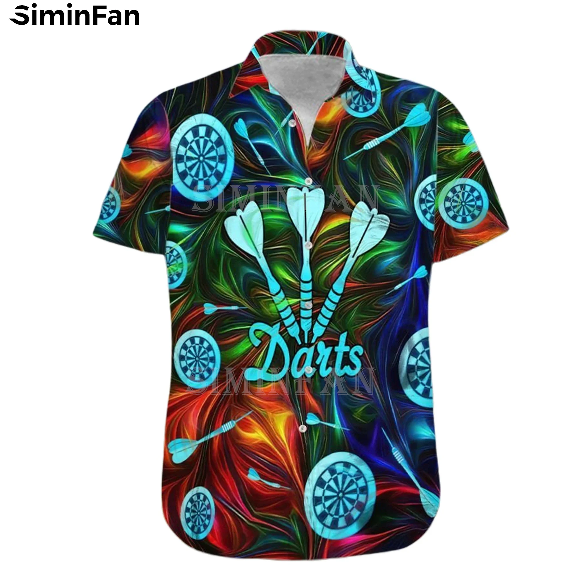 DARTS COLORFUL 3D Printed Mens Hawaiian Aloha Shirts Guayabera Luxury Camisa Summer Beach T-Shirt Holiday Short Sleeve Tee Top