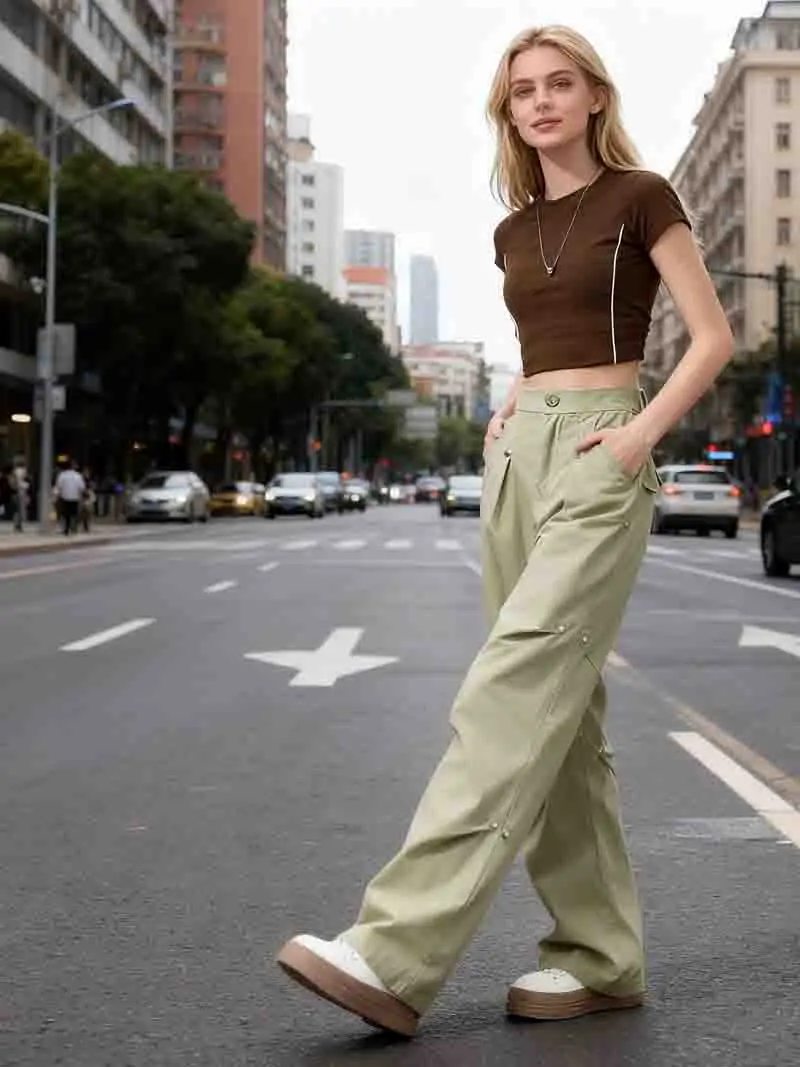 

Брюки-карго женские трапециевидные зимние хлопковые свободные брюки Millennium Hot Girl Urban Trend, защита от холода, уютные, против морщин для музыкальных вечеринок OL