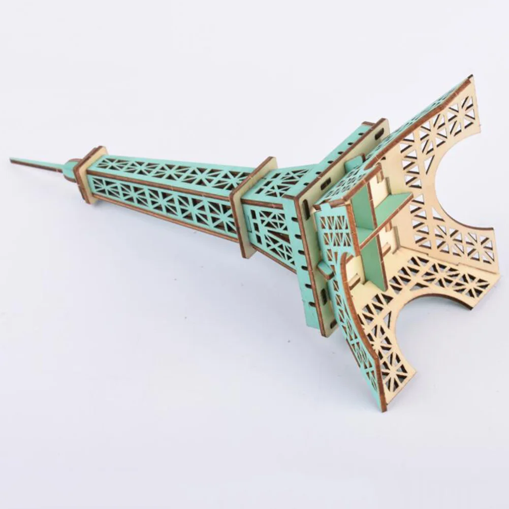 

3D Wooden Eiffel Tower DIY Puzzle Creative Educational Game Gift Enhance Kids Imagination Exercise Ability Decoration