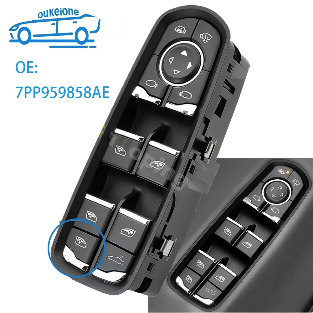 

7PP959858AE for Porsche Macan Cayenne Panamera Drivers Side Electric Master Power Window Control Switch Button Car Accessories