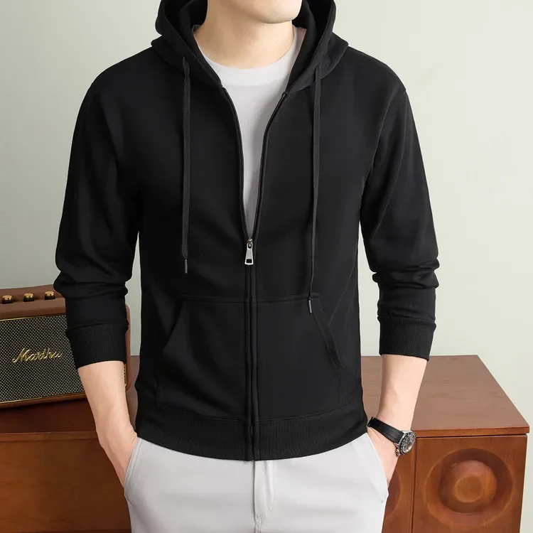 Herren-Kapuzenjacke mit Reißverschluss – Premium-Baumwollmischung, Weich & Langlebig, Unisex Übergrößen-Hoodie für Outdoor und Wandern – Detail 7
