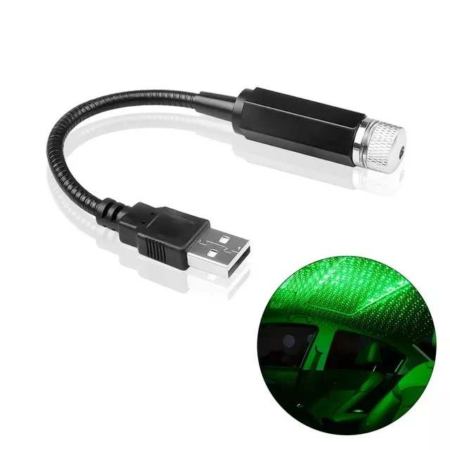 2X Romantische LED Sternenhimmel Nachtlicht 5V USB Powered Galaxy Star Projektor Lampe für Auto Dach Zimmer Decke Dekor Plug & Play