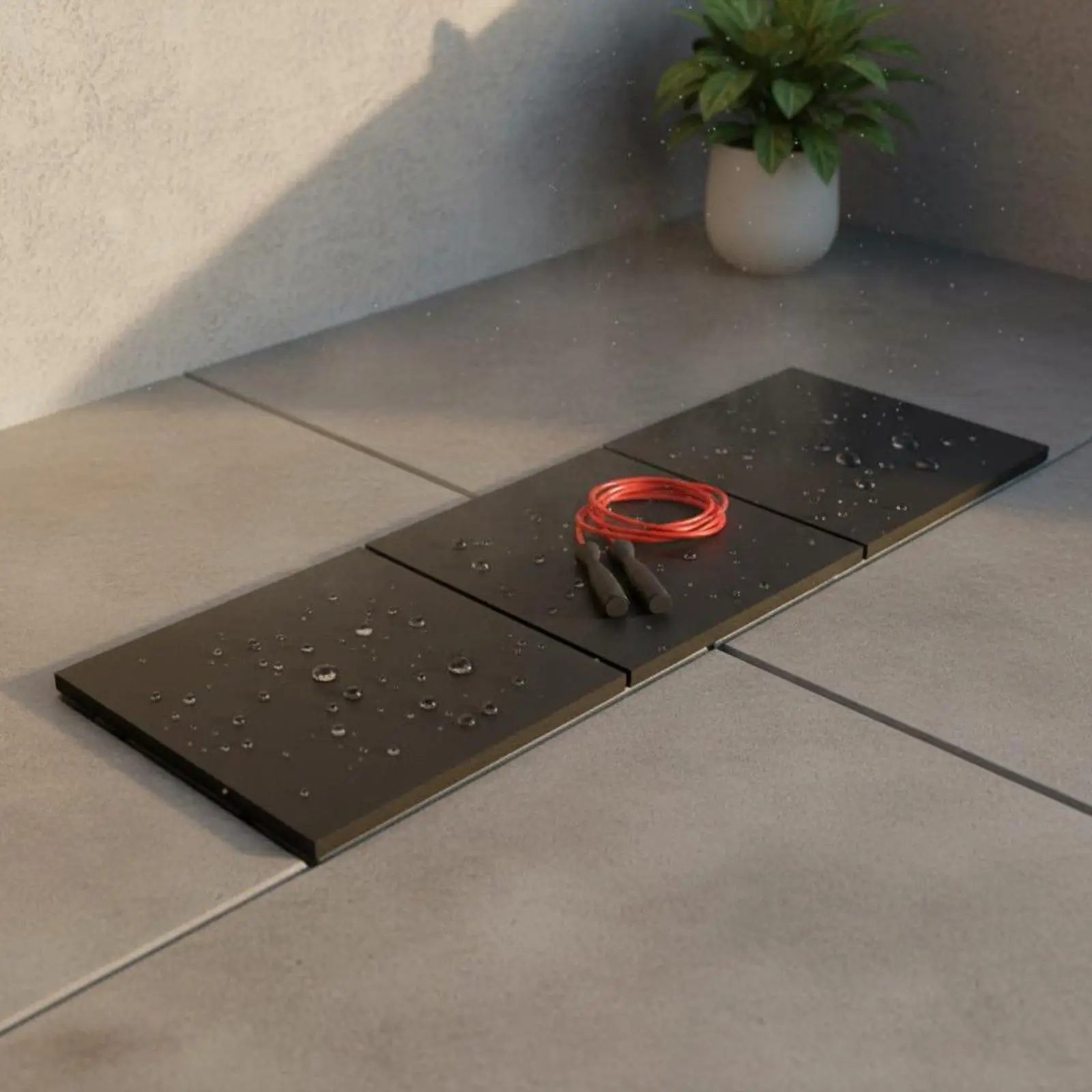 Rubber Floor Tile Heavy Duty Gym Mat Vibration Dampening Floor Protection for Weight Room and Commercial Gym