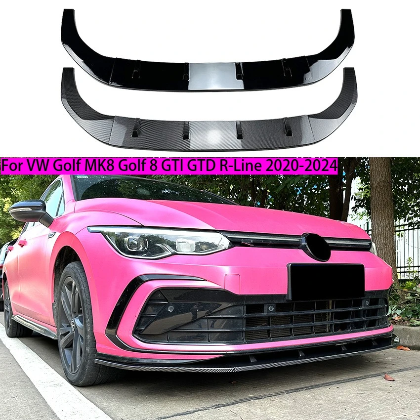 

3Pcs/set Front Bumper Lip Spoiler Diffuser Splitter Covers for VW Golf MK8 Golf 8 GTI GTD R-Line 2020-2024