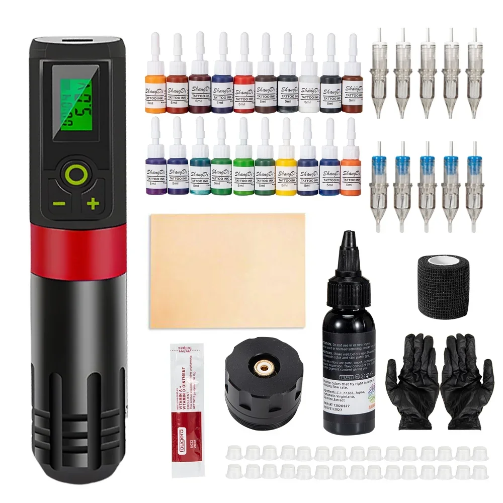 Tattoo Kit Hot Sale Tattoo Pen Kit For Permanent Makeup Tattoo Machine Kit Fashion Tattoo Power Supply Tattoo Gun Kit