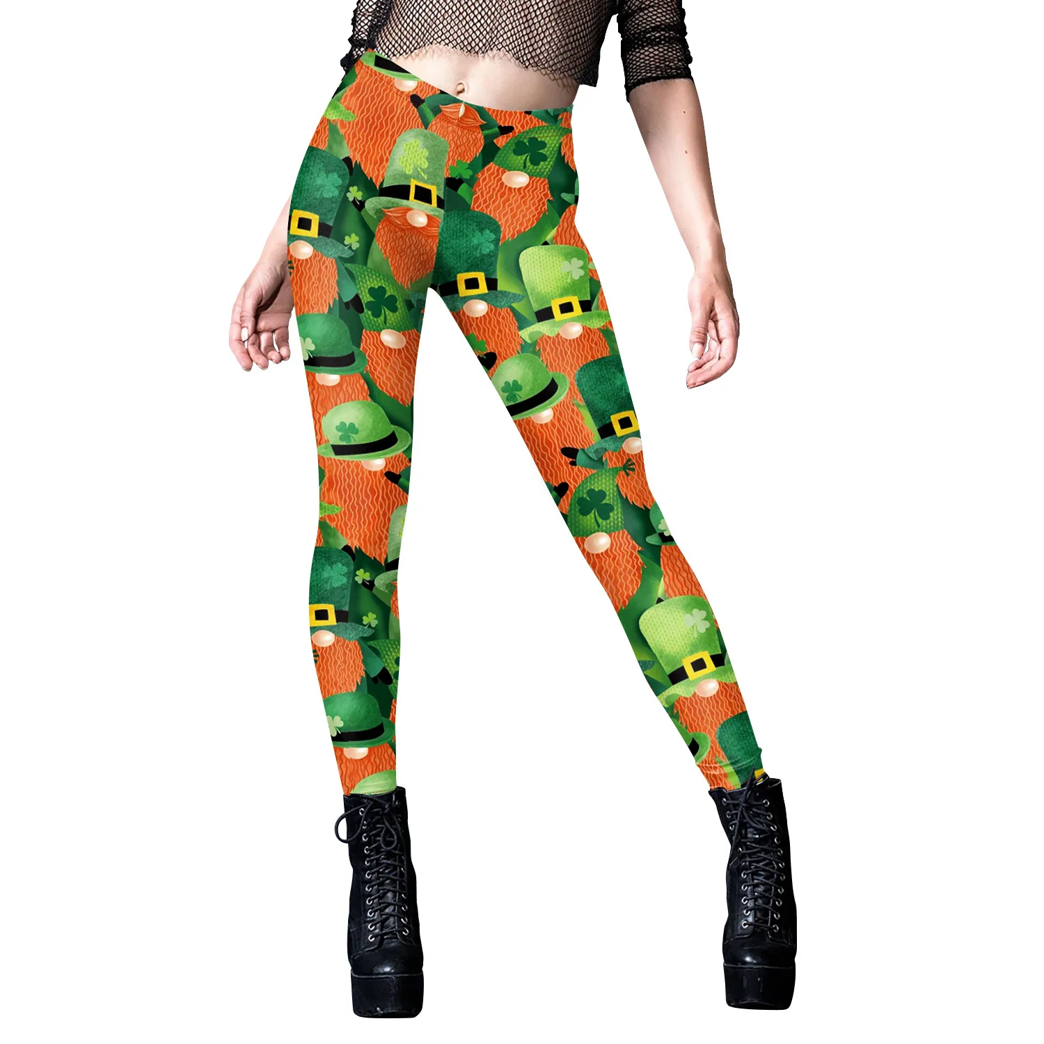 Leggings del Día de San Patricio para mujer, pantalones verdes para vacaciones, medias elásticas sexis, pantalones con estampado de trébol, Legging inferior de fiesta para niñas