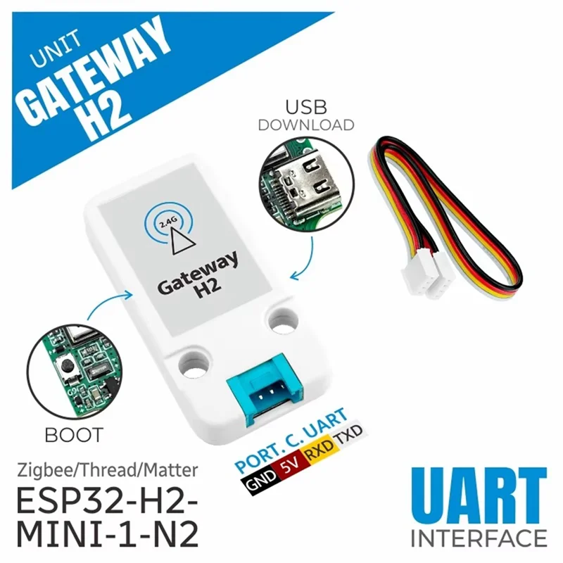 A003 Unità Gateway H2 Filettatura ESP32-H2/Unità Zigbee Gateway Supporto Protocollo Zigbee Filettatura Matter per Smart Home