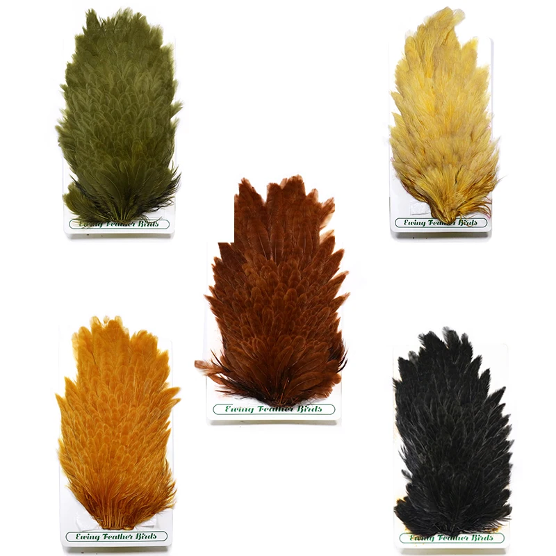 5 optional colors American hen saddle feathers for knitting flies soft hackle collars nymph tails&throats fly tying materials