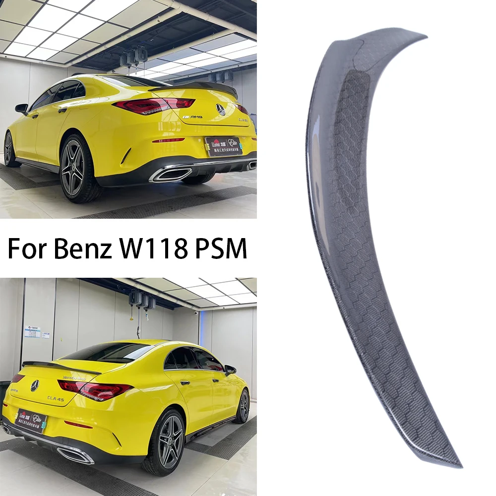 

For Mercedes-Benz CLA W118 C118 PSM Style Honeycomb carbon Fiber Rear Spoiler Trunk Wing 2019-2025