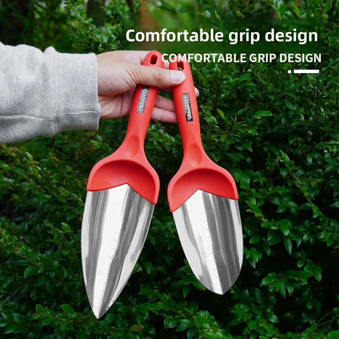 Premium Stainless Steel Gardening Shovel Flower Planting Shovel Transplanting Shovel Sea Catching Tools Outdoor Flower Growing H