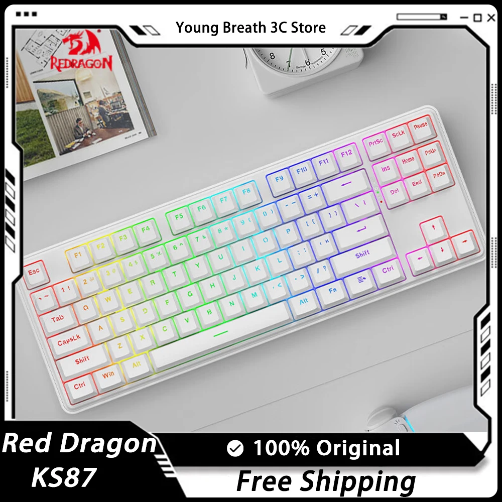 

REDRAGON KS87 Bluetooth Mechanical Keyboard Three Mode Hot swap Computer Accessories Customized Office Game Keyboard Gift