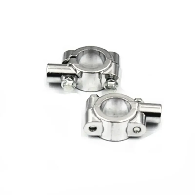 2pcs Chrome 1'' 25mm Handle Bar Mirror Mount Holder Clamp Adaptor 10MM Thread For Harley Honda Yamaha Suzuki Kawasaki