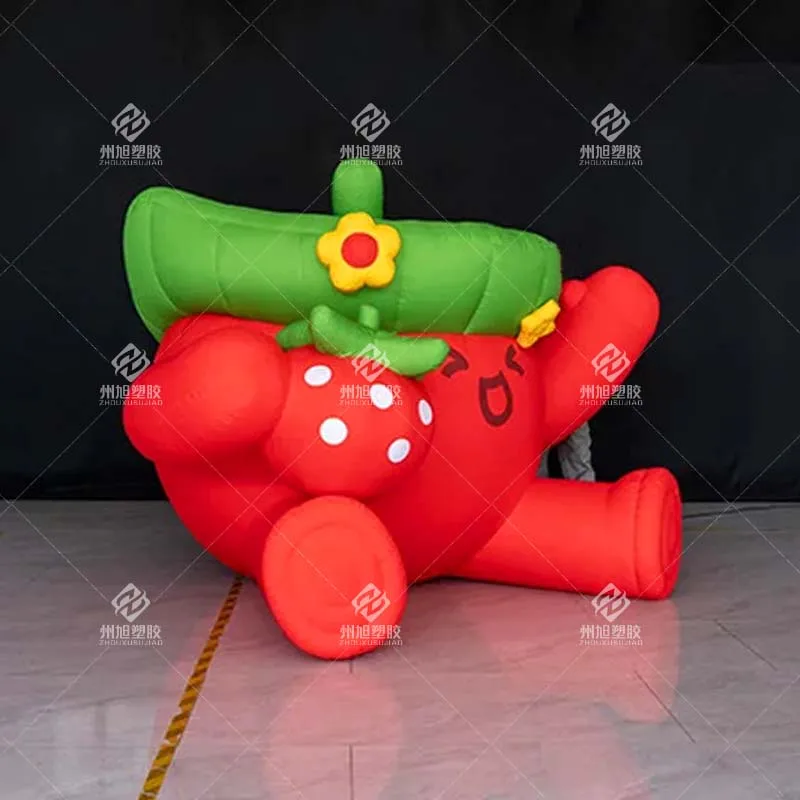 Leuke opblaasbare aardbei, aangepast aardbeipopmodel, opblaasbare decoraties voor vakantie-evenement
