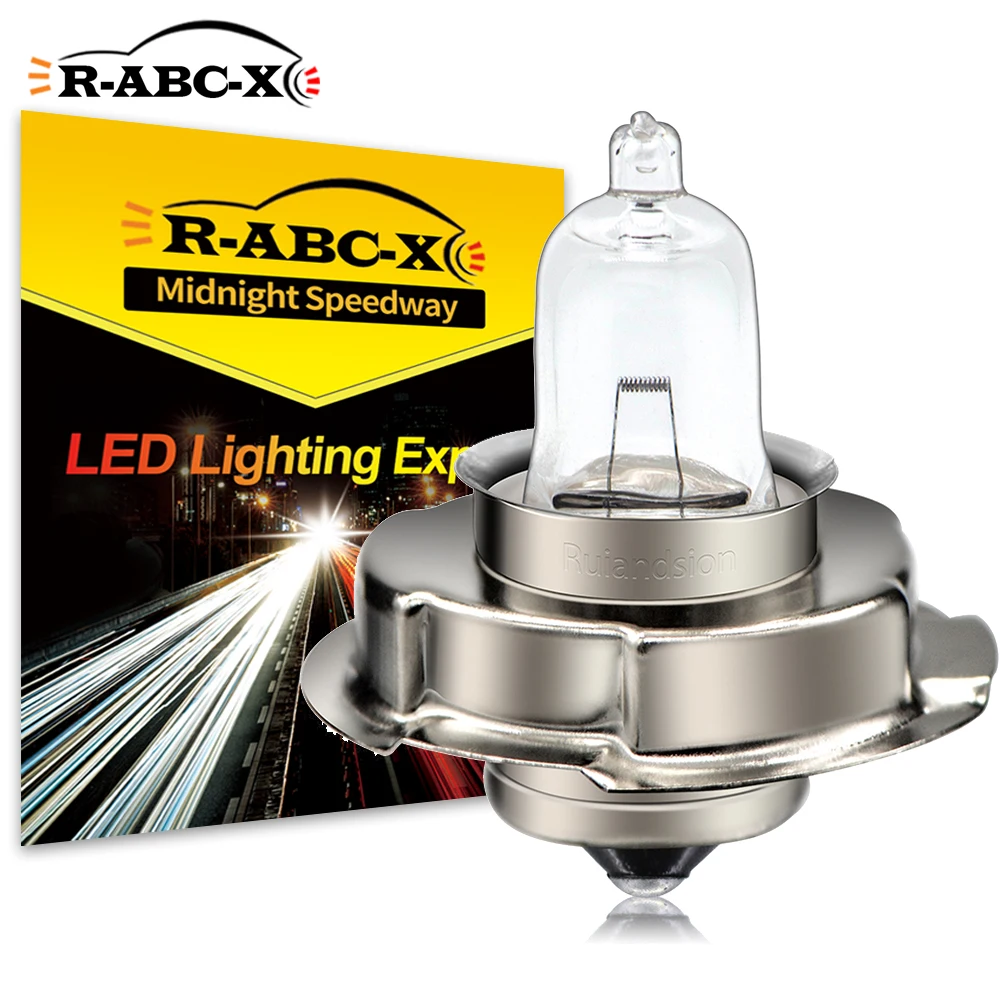Bombilla Halógena para Faro de Motocicleta P26S 6V 12V 25W Blanco Cálido Sin Polaridad, Lámpara de Repuesto OEM para Faro de Moto, 2 Piezas