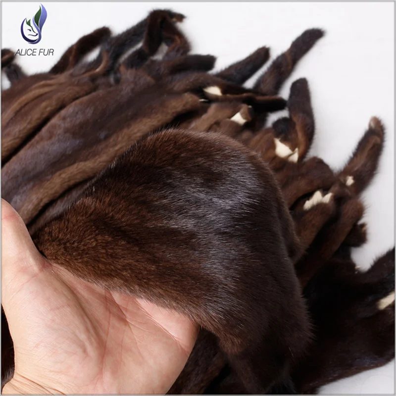 Eco Tanned Real Genuine Natural Mink Fur Pelts For Craft Scarf Winter Accessory