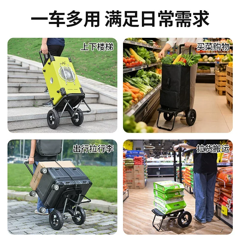 Folding Small Cart for Home Shopping and Grocery Carrying