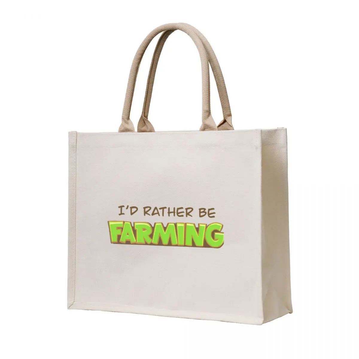 

Id Rather Be Farming Tote Bag hand bag ladies shoping bag Canvas female