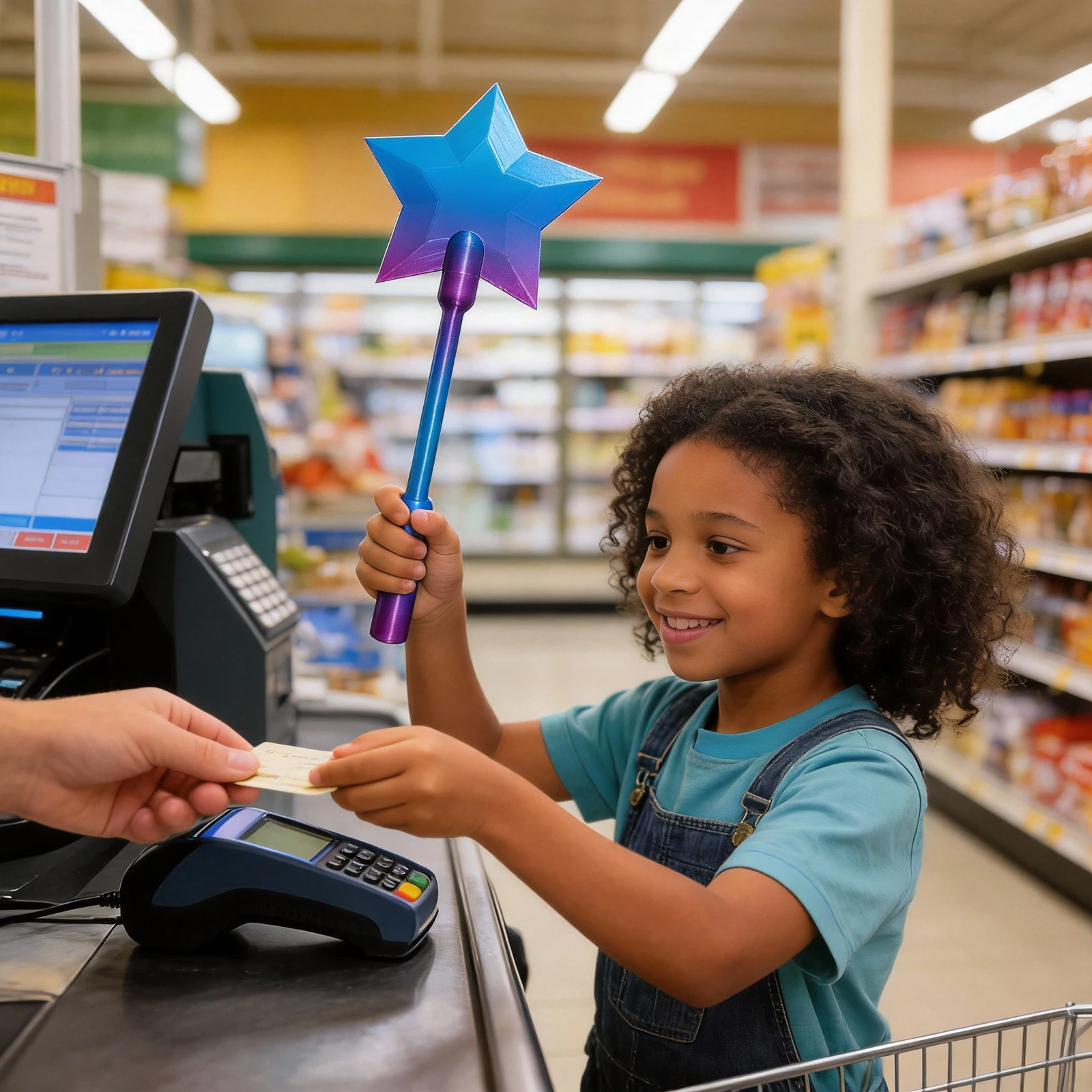 3D Printed Payment Wand Tap to Pay Card Holder Star Magic Wand Contactless Payment Card Holder Credit Card Wand for Kids Gifts