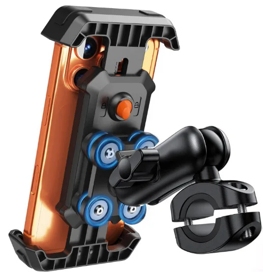 

Motorcycle Phone Mount Holder Bike Cell Phone Mount, Bicycle Handlebar Phone Clamp, Gifts for iPhone 16 15 14, 4.7-6.7" Phones
