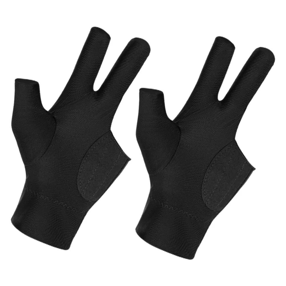 

2Pcs Elastic Pool Gloves Three-Finger Breathable Snooker Gloves Professional Billiard Sports Protective Cue Accessories
