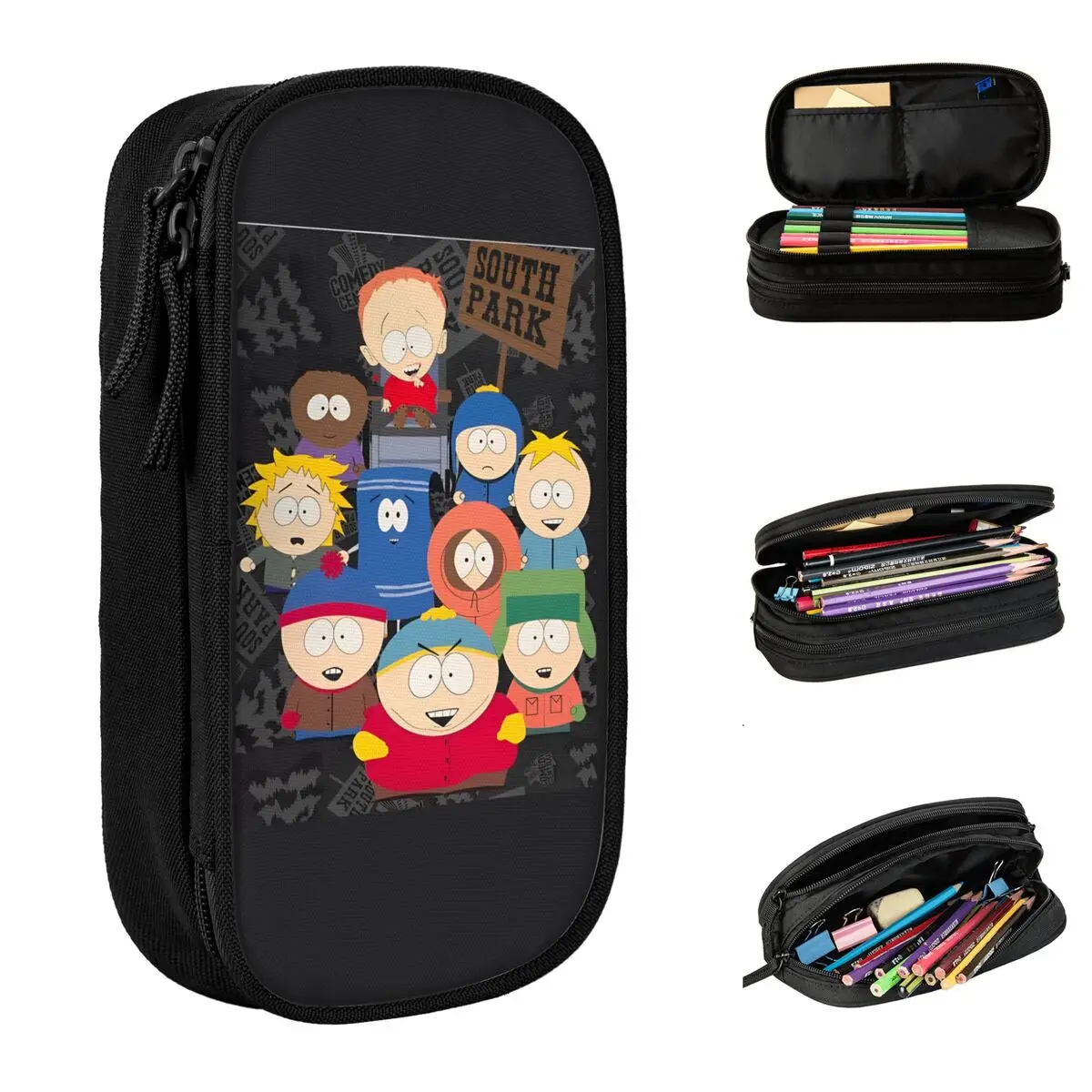 

Lovely Pencil Case Souths Cool Parked Pencil Pouch School Pencil Cases Students Double Layer Design School Stationery