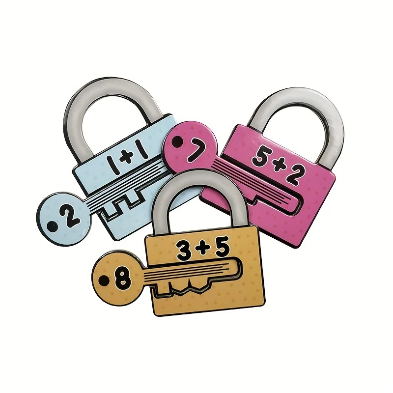 24pcs Number Matching Locks Educational Sensory Toys for Kids Colors Cognitive Logical Thinking Training Enhances Math Skills