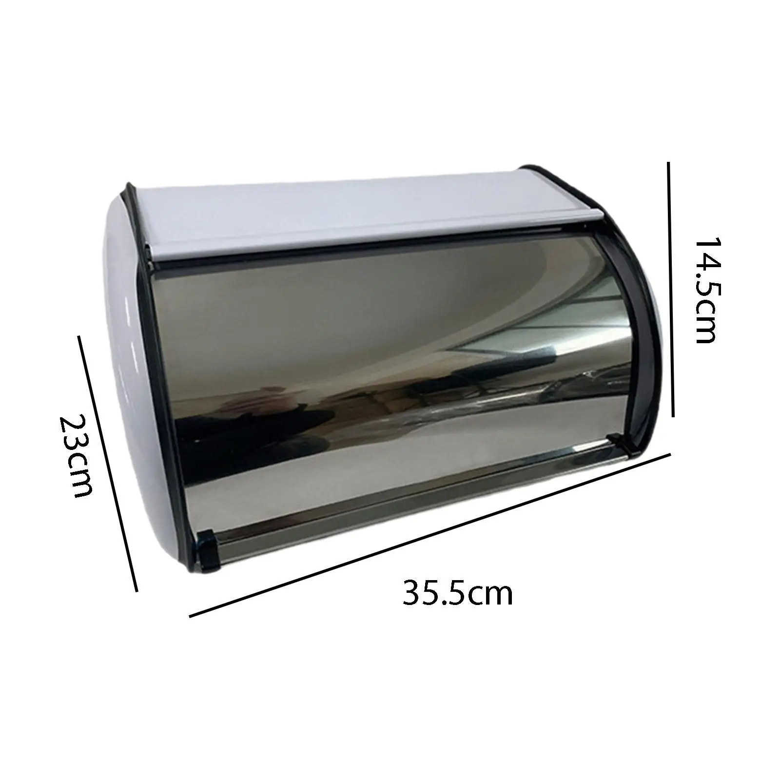 Bread Box Bread Bin with Roll Lid, Multipurpose, Large Capacity Bread Holder Container for Countertop for Coffee Shop Home