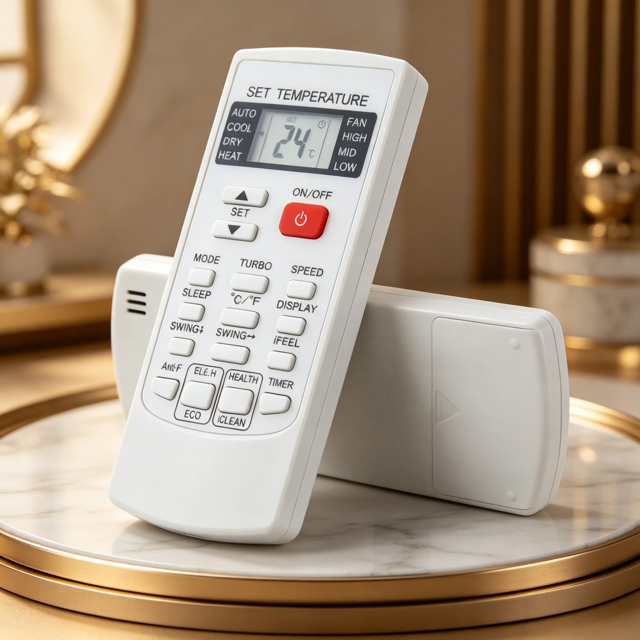 

White Universal AC Remote Controller, Plug&Play Replacement Accessory Compatible with AUX YKR H/102E