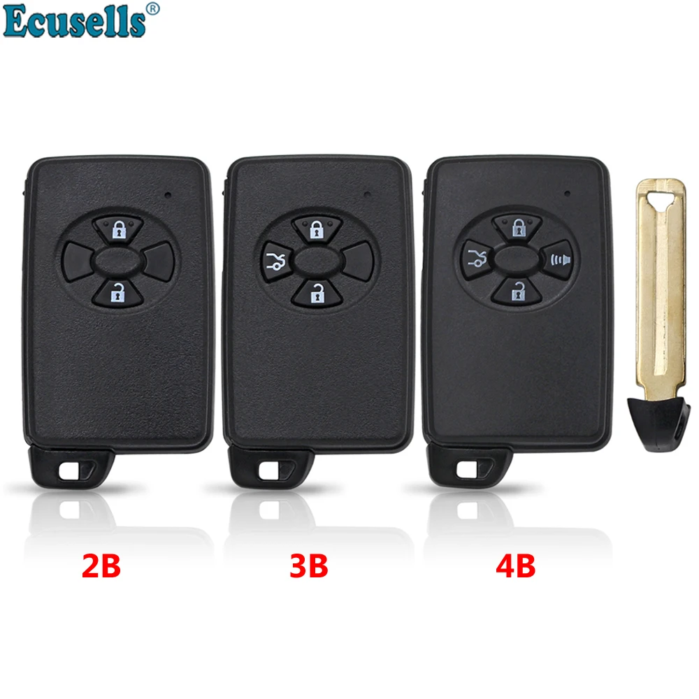 Ecusells 2/3/4 Buttons Remote Key Shell Case Cover Fob for TOYOTA Auris Yaris RAV4 Urban Cruiser RAV4 with Small Insert Key