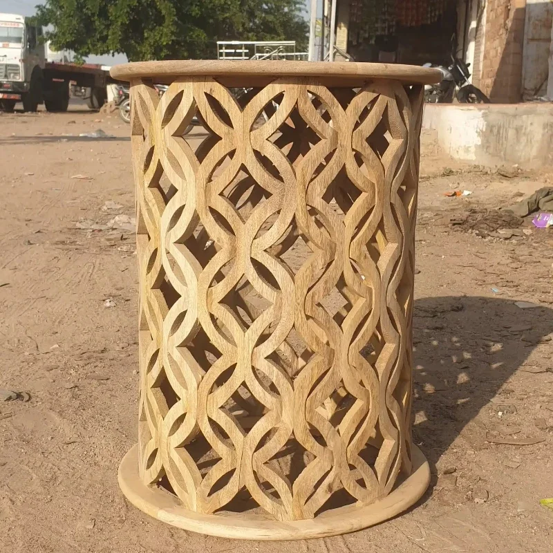 Hand-carved wooden coffee table high-quality natural wood antique restaurant furniture