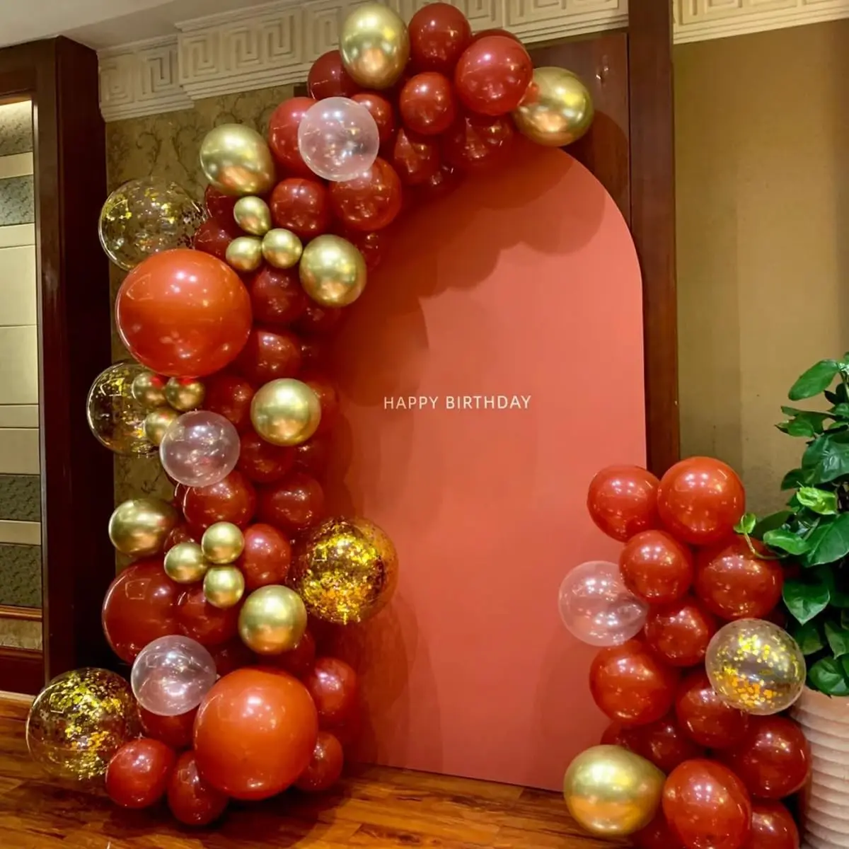 133 Pcs Burgundy Gold Rose Gold and White Balloons Arch Kit for Birthday Wedding Anniversary Bridal Bachelorette Wine Party - view 6