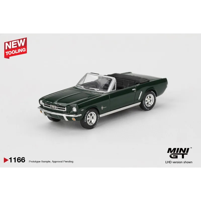 

MINI GT1: 64 alloy 1166 Ford Mustang convertible green car model - adult collectible display item or children's gift