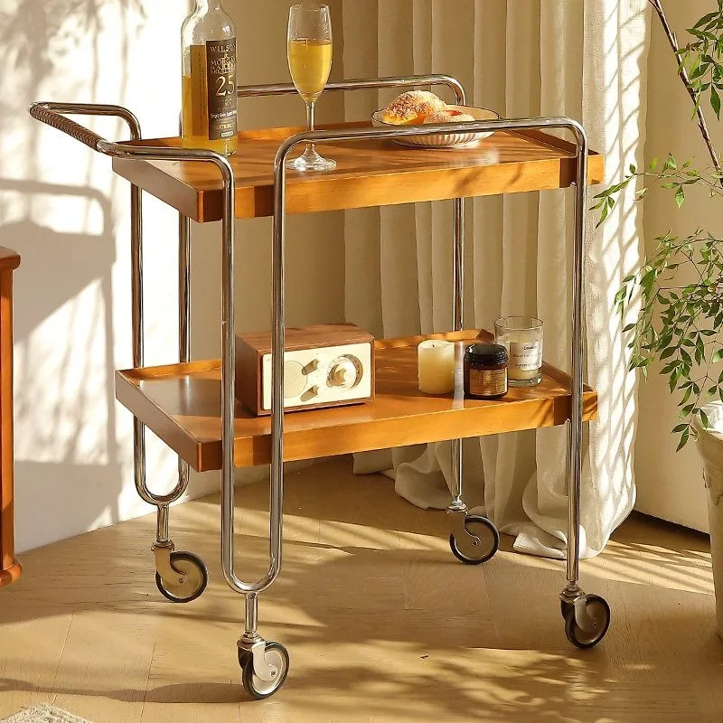 Side few trolley medieval mobile living room solid wood furniture sofa dining car advanced coffee table