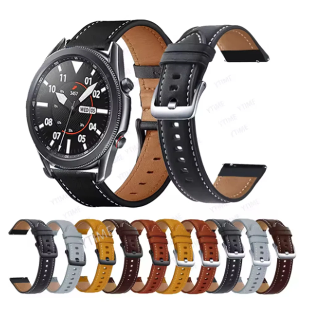 For Samsung Galaxy Watch 3 41mm 45mm Strap 22mm 20mm Genuine Leather Watchband For Huawei Watch GT 2 Pro For Amazfit GTR 2/2E
