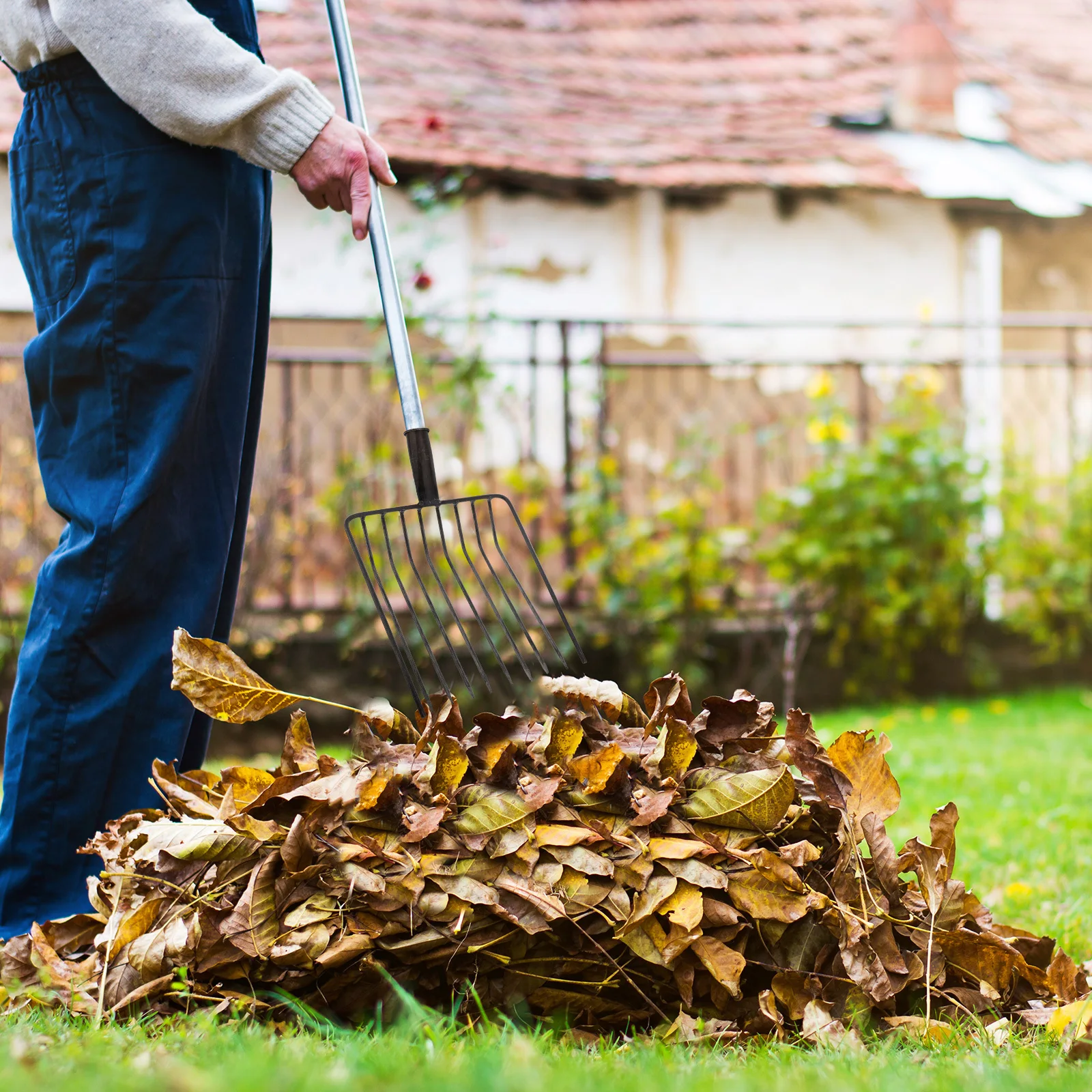 

Heavy Duty Steel Manure Fork Head Replacement Sturdy Garden Equipment Lawn Maintenance Agricultural Cultivator Tool Efficient