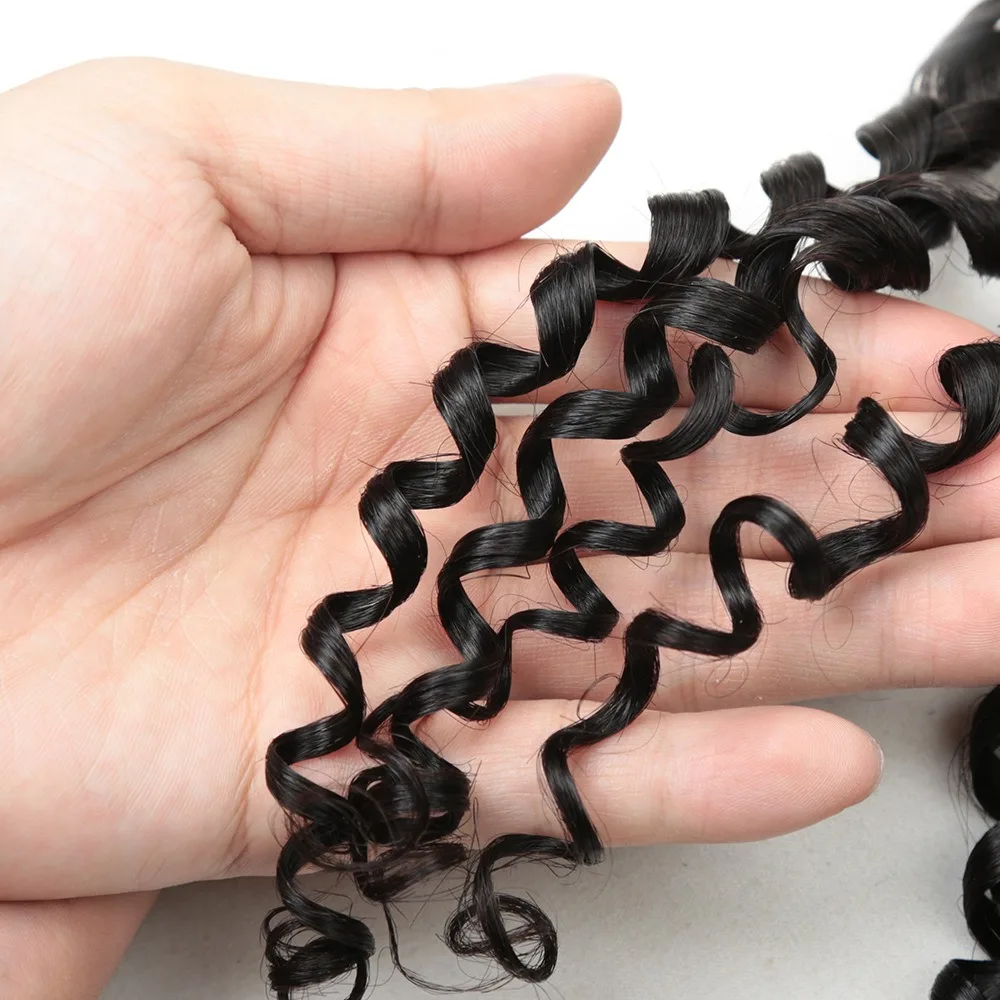 12A 4x4 Lace Closure Pissy Curly Naturfarbenes Echthaar Brasilianisches Virgin Remy Haar, vorgezupft, Babyhaar, kein Haarausfall, kein Verfilzen – Detail 4