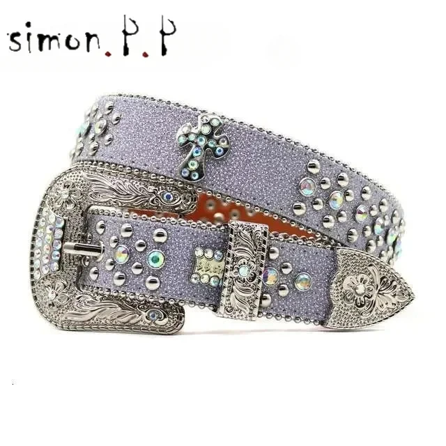 Punk Rock Belts for Women Luxury Brand Letter Rhinestone Bling Buckle PU Decorative Y2k Waist Belt Vintage Men Jean Waistband