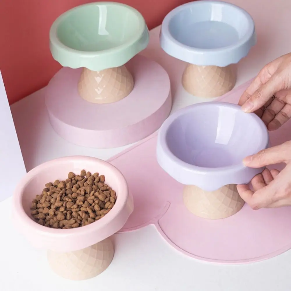 Pet Supplies Ceramic Cat Bowl Cute Creative Dog Food Feeding Basin Large Capacity Multi-use Pet High Foot Bowl Kitten Puppy