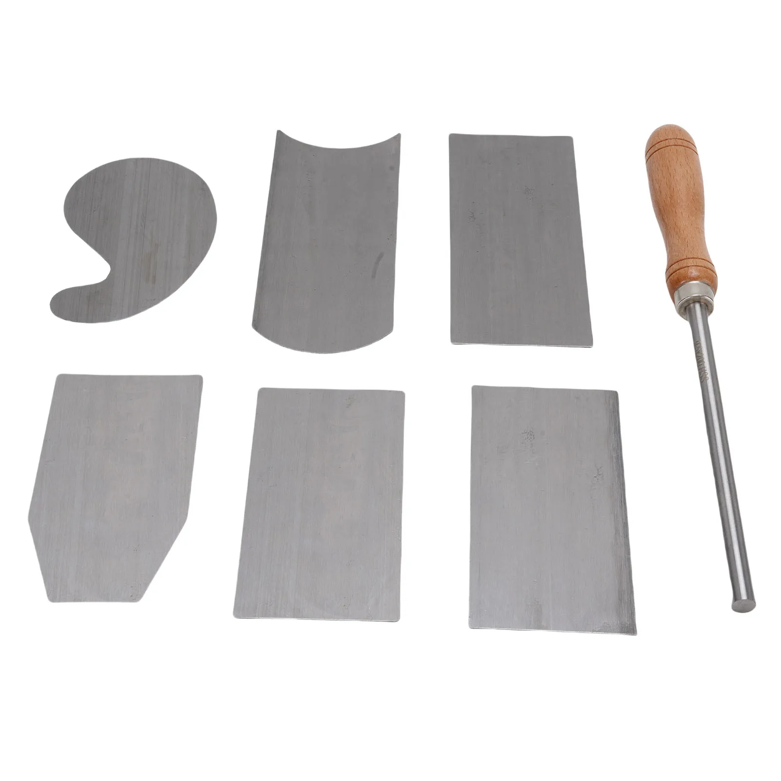 6PCS Multi Shaped Card Scraper Set Manganese Steel Cabinet Scraper Cards with Burnisher for Woodworking Project