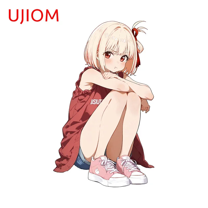UJIOM Kawaii Nishikigi Chisato Sitting Posture Wall Sticker Exquisite Enchanting Waterproof PVC Decal Pretty Wardrobe Decoration