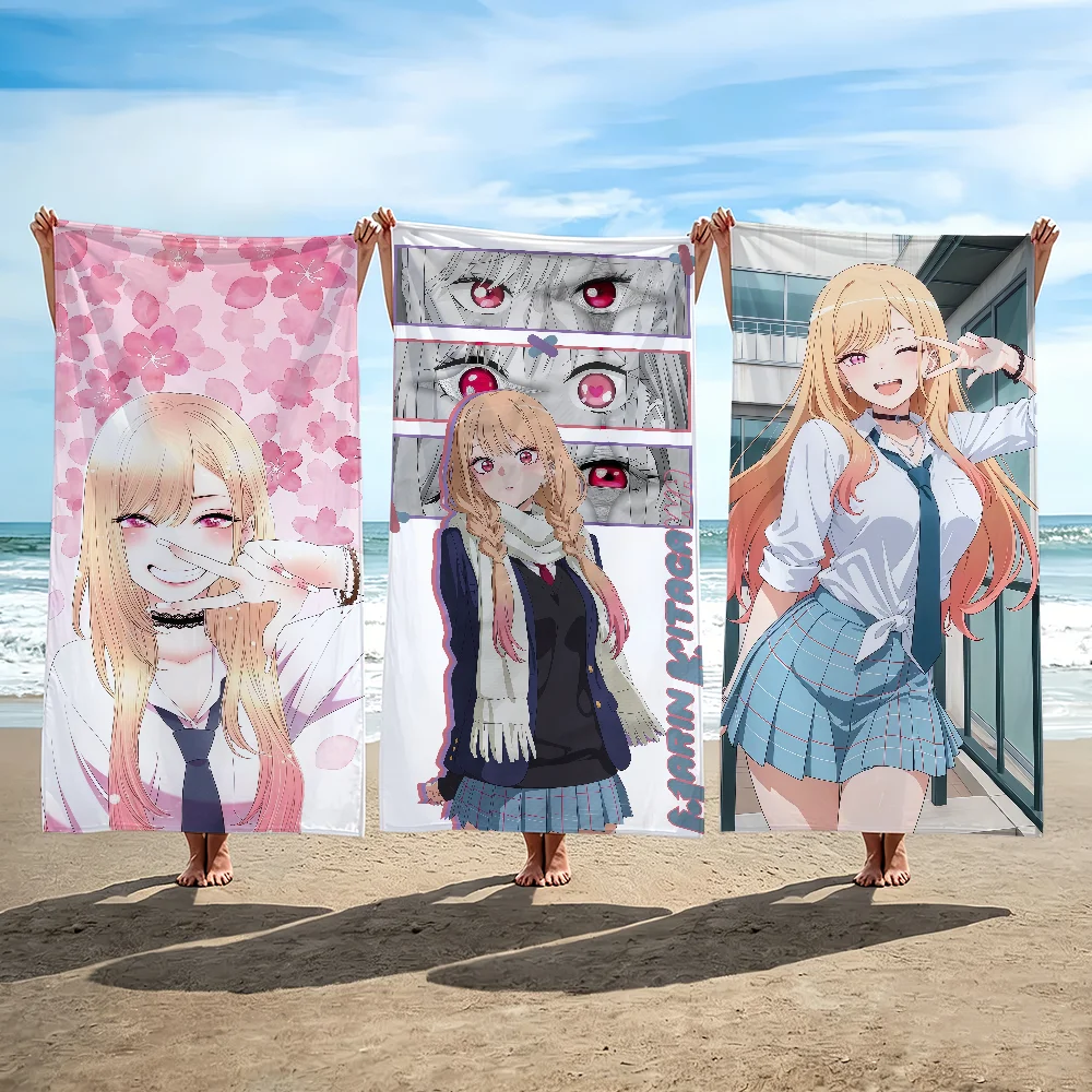 Anime Marin Kitagawa Towel Beach Shower Bath Travel Lightweight Skin Friendly for Pool Camping Cruise Summer