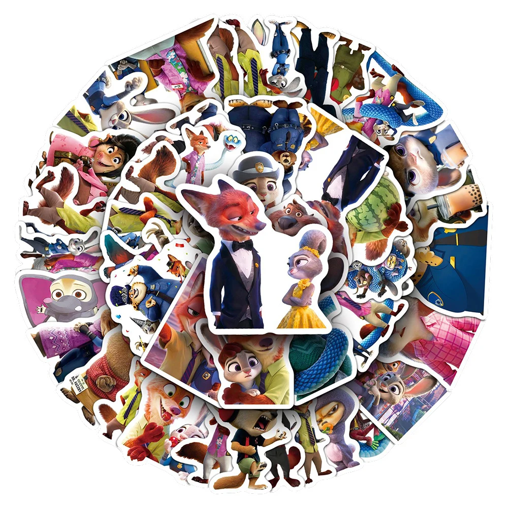 10/30/50 stuks Disney Zootopia 2 Anime Judy Nick Stickers Leuke Cartoon Dier Vos Konijn Slang Sticker bagage Notebook Telefoon Decal