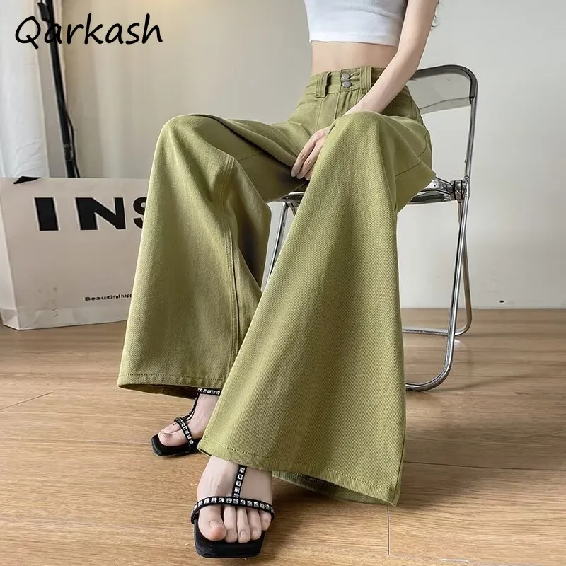 

Jeans Women Loose Wide Leg Straight Denim Trousers Summer Thin New Solid Slender OL Korean Trendy Casual Street Cozy High Waist