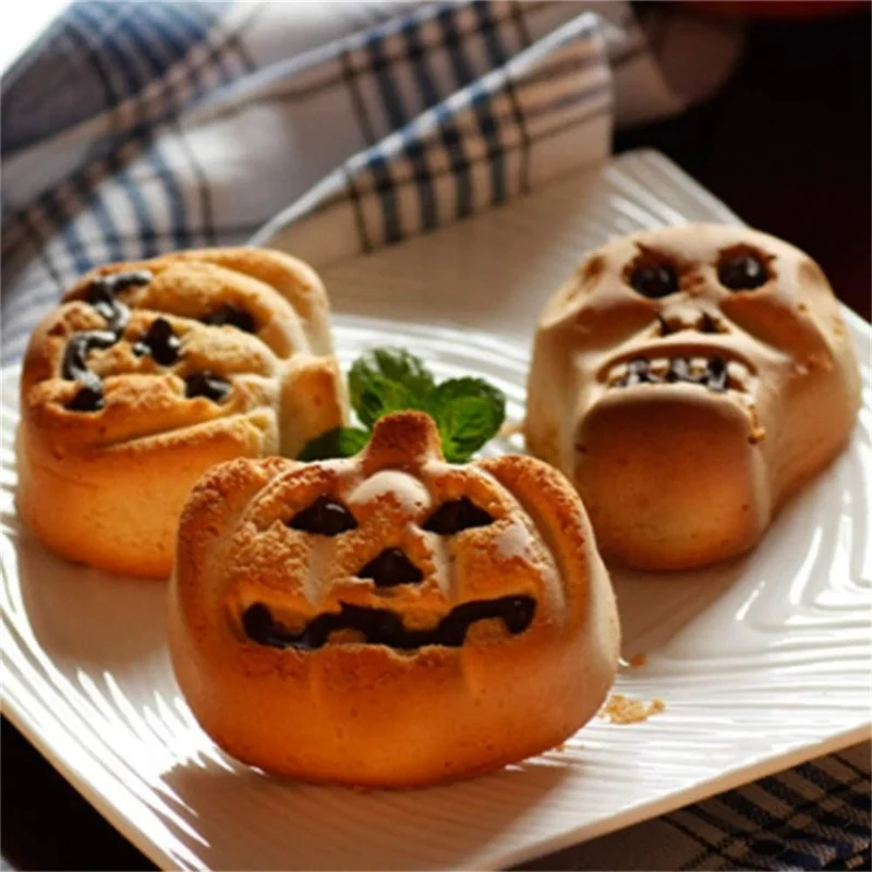 3 PCS Silicone Halloween Mold With Shape Of Skull Bat Ghost For Party Gift Handmade Soap Mold