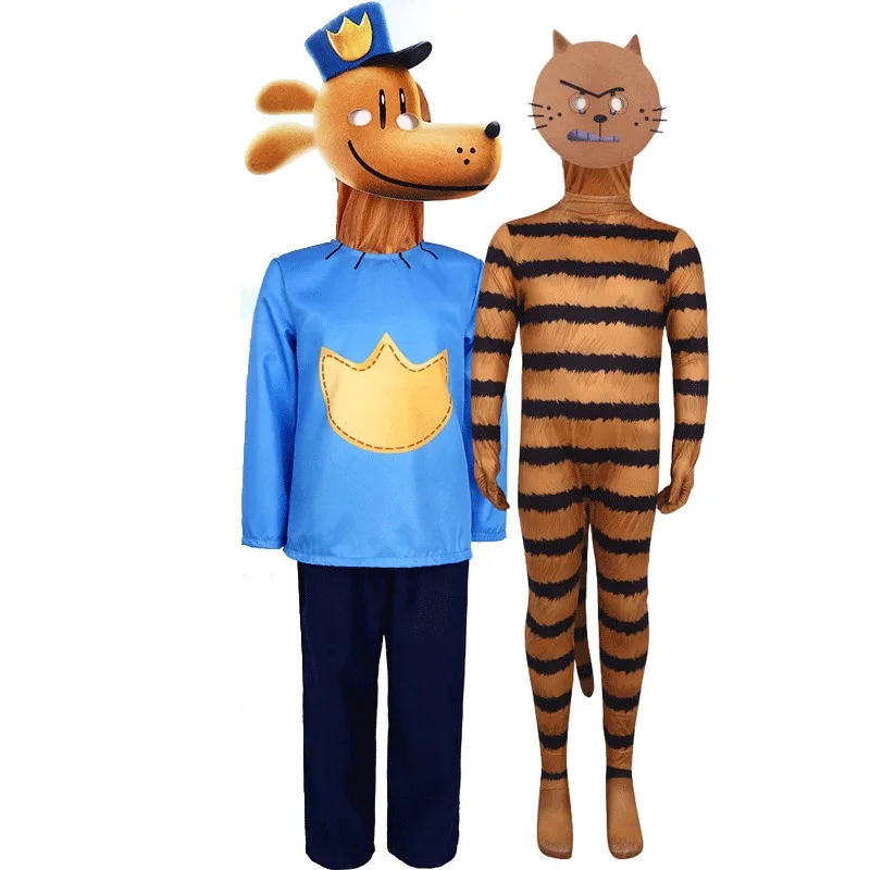 

Детективный костюм собаки и кошки с героями мультфильмов, костюм для косплея, боди в стиле аниме, комплект масок для детей, наряды для ролевых игр на Хэллоуин