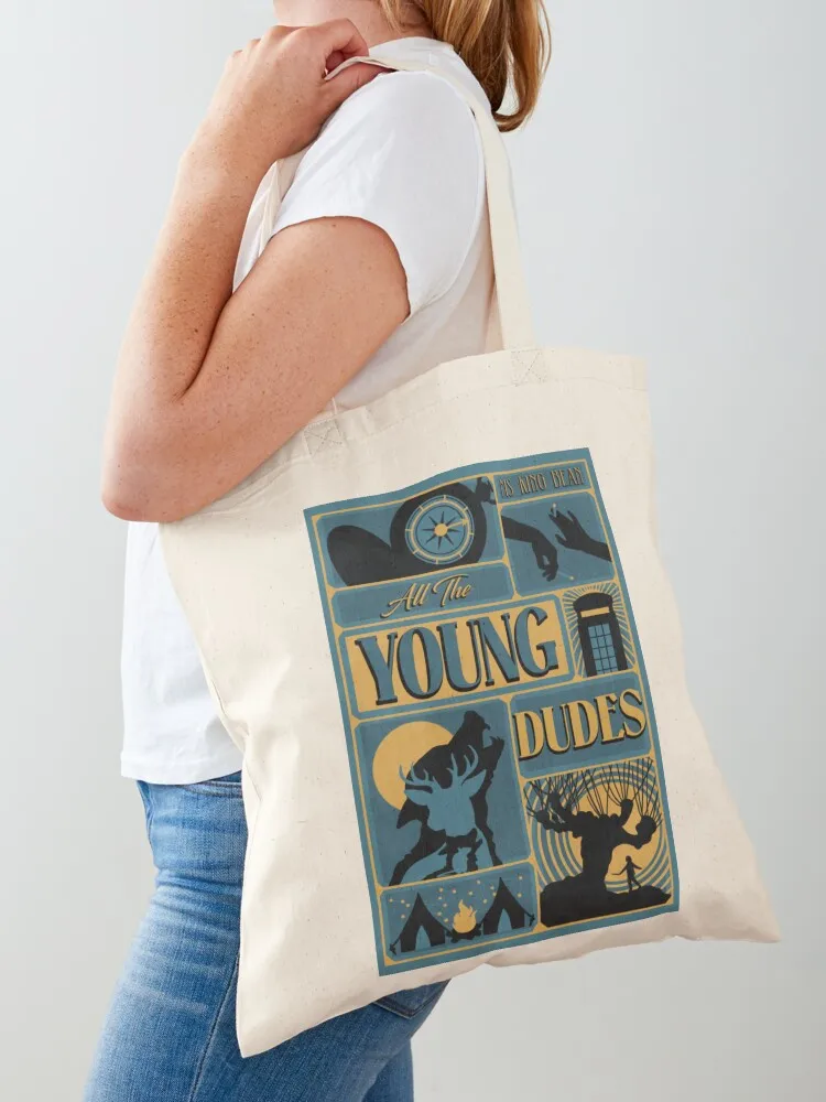 All the Young Dudes Front (2) Tote Bag cute pouch bag tote bag canvas Reusable bags Big women