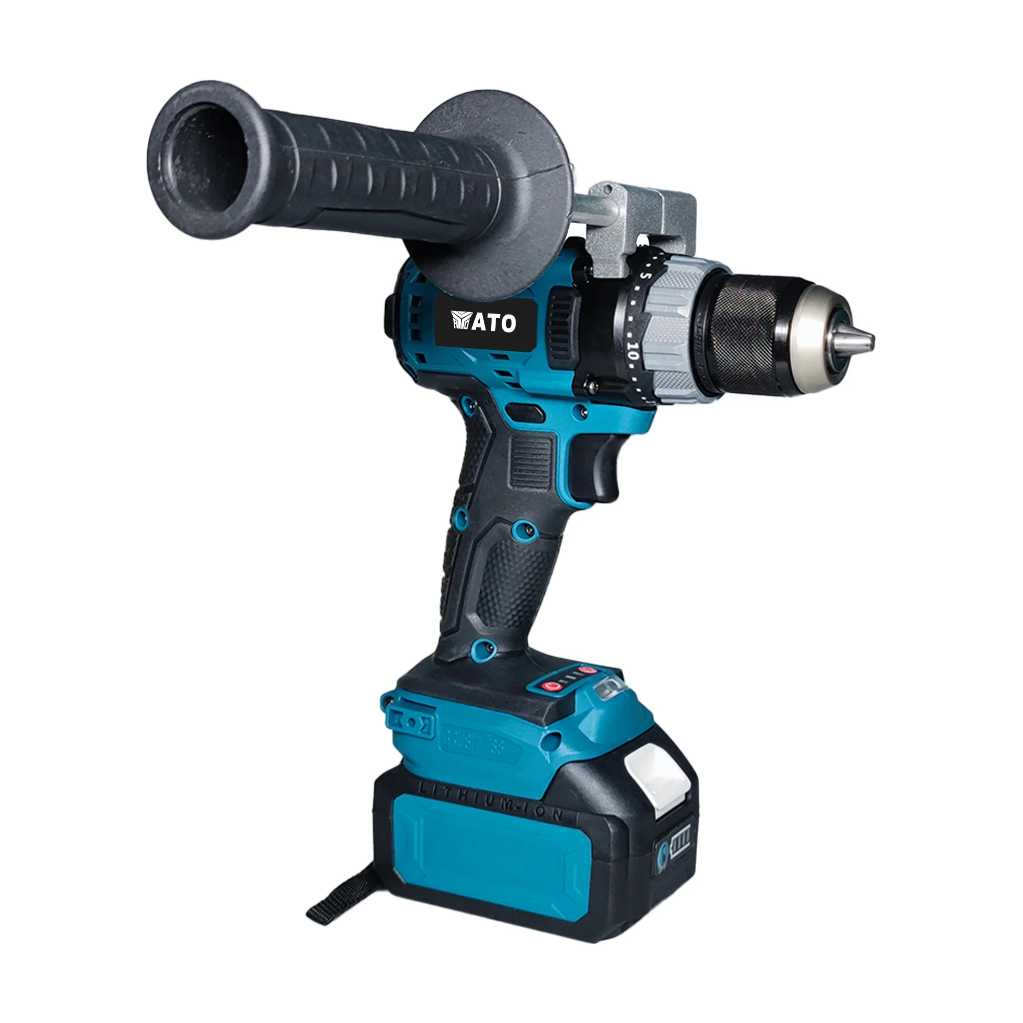 ATO Brushless Electric Drill 52Nm Wireless Cordless Impact Dirll Screwdriver Lithium Power Tools For Makita 18V Battery