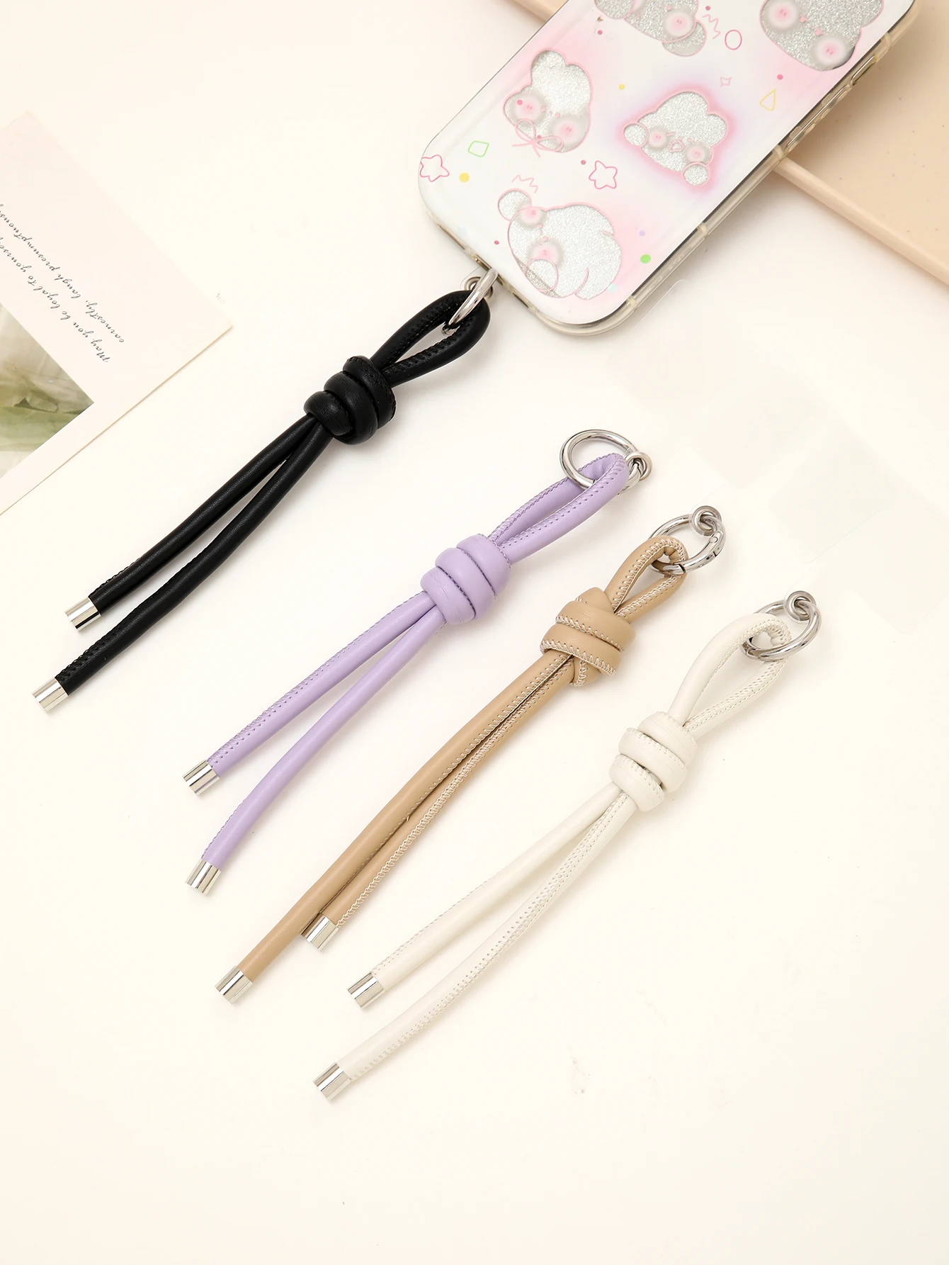 

New PU Leather Lanyard, Fashionable And Versatile Bag Accessories, DIY Hand Woven Car Keys