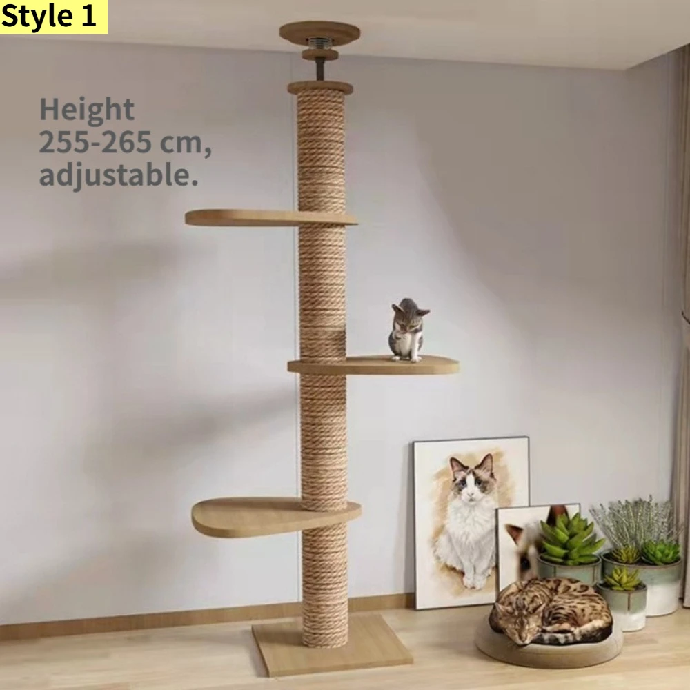 Verstelbare Krabpaal Klimspeelgoed Kattentorenhuis Van vloer tot plafond Katten Meerniveau Condo Huisdier Boomhut Huisdiermeubilair